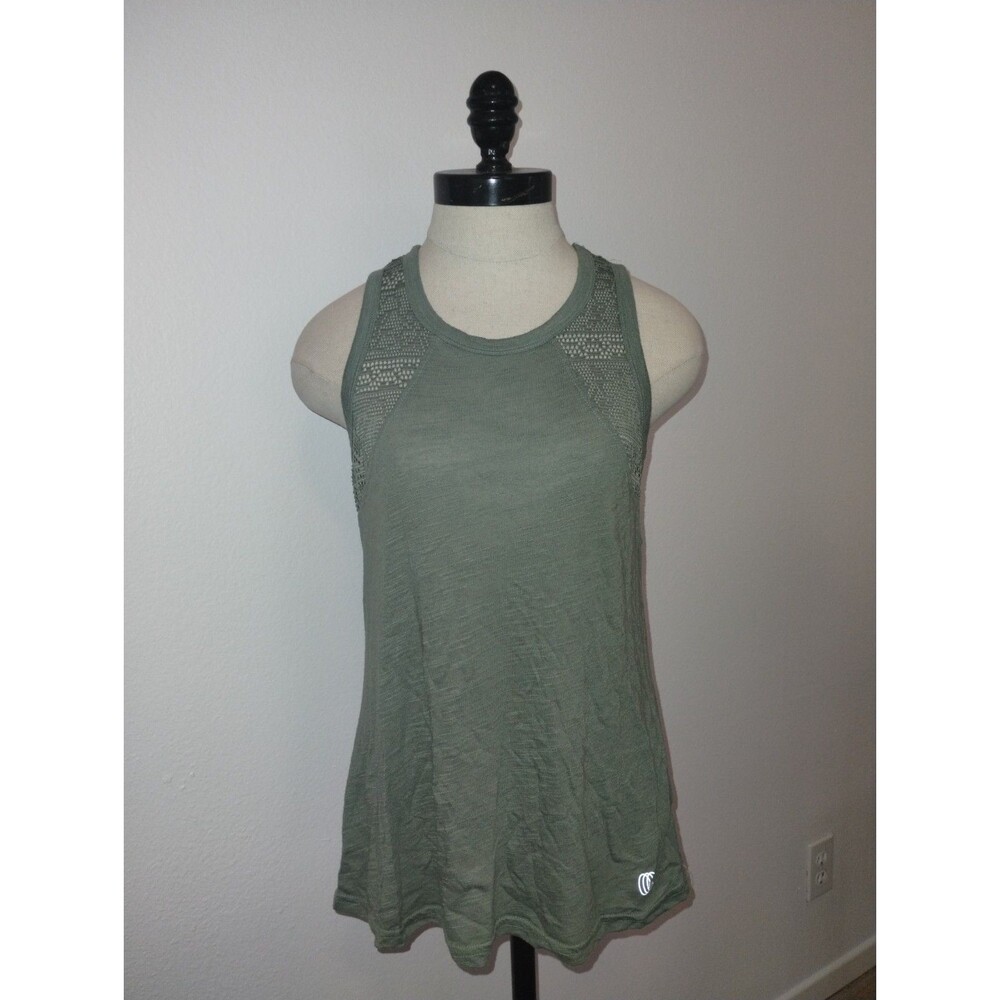 Women's Balance Collection Green Cut Out Athletic Tank Top Size Medium